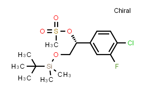 CAS No. 1453851-59-6, (R)-2-((tert-butyldimethylsilyl)oxy)-1-(4-chloro-3-fluorophenyl)ethyl methanesulfonate