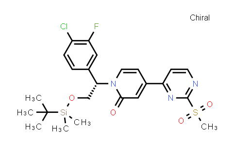 CAS No. 1453851-69-8, (S)-1-(2-((tert-Butyldimethylsilyl)oxy)-1-(4-chloro-3-fluorophenyl)ethyl)-4-(2-(methylsulfonyl)pyrimidin-4-yl)pyridin-2(1H)-one