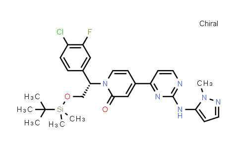 CAS No. 1453854-96-0, (S)-1-(2-((tert-Butyldimethylsilyl)oxy)-1-(4-chloro-3-fluorophenyl)ethyl)-4-(2-((1-methyl-1H-pyrazol-5-yl)amino)pyrimidin-4-yl)pyridin-2(1H)-one