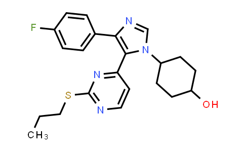CAS No. 1455432-05-9, 4-(4-(4-Fluorophenyl)-5-(2-(propylthio)pyrimidin-4-yl)-1h-imidazol-1-yl)cyclohexanol