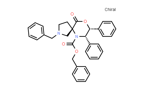 CAS No. 145761-33-7, Benzyl (5S,7S,8R)-2-benzyl-10-oxo-7,8-diphenyl-9-oxa-2,6-diazaspiro[4.5]decane-6-carboxylate