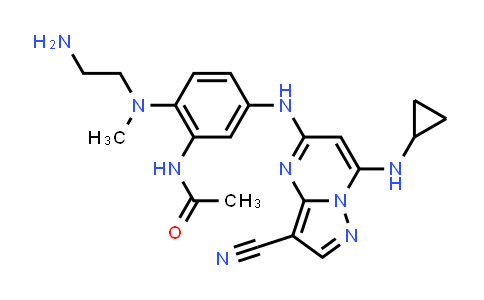 CAS No. 1461658-59-2, Acetamide, N-[2-[(2-aminoethyl)methylamino]-5-[[3-cyano-7-(cyclopropylamino)pyrazolo[1,5-a]pyrimidin-5-yl]amino]phenyl]-