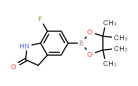 CAS No. 1463054-13-8, 7-Fluoro-5-(4,4,5,5-tetramethyl-1,3,2-dioxaborolan-2-yl)indolin-2-one