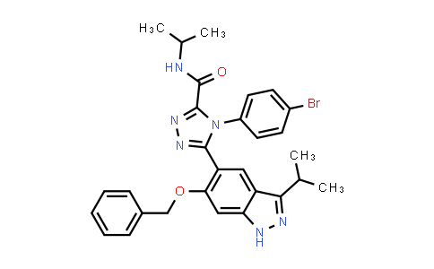 CAS No. 1464091-41-5, 5-(6-(Benzyloxy)-3-isopropyl-1H-indazol-5-yl)-4-(4-bromophenyl)-N-isopropyl-4H-1,2,4-triazole-3-carboxamide