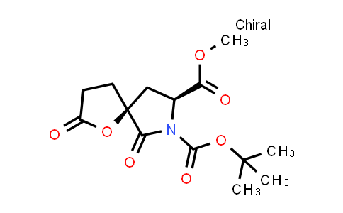 CAS No. 146554-64-5, 1-Oxa-7-azaspiro[4.4]nonane-7,8-dicarboxylic acid, 2,6-dioxo-, 7-(1,1-dimethylethyl) 8-methyl ester, (5S,8S)-