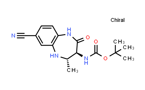 CAS No. 1466558-30-4, tert-Butyl ((3S,4S)-7-cyano-4-methyl-2-oxo-2,3,4,5-tetrahydro-1H-benzo[b][1,4]diazepin-3-yl)carbamate