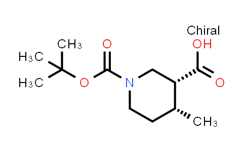 CAS No. 1469287-58-8, (3R,4R)-rel-1-[(tert-butoxy)carbonyl]-4-methylpiperidine-3-carboxylic acid