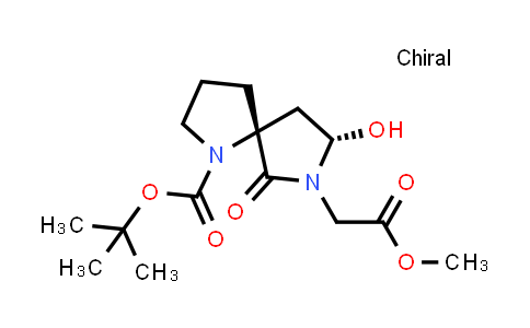CAS No. 147093-61-6, 1,7-Diazaspiro[4.4]nonane-7-acetic acid, 1-[(1,1-dimethylethoxy)carbonyl]-8-hydroxy-6-oxo-, methyl ester, (3R-cis)- (9CI)