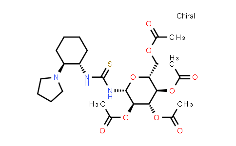 CAS No. 1471290-67-1, N-[(1S,2S)-2-(1-Pyrrolidinyl)cyclohexyl]-N'-(2,3,4,6-tetra-O-acetyl-β-D-glucopyranosyl)thiourea