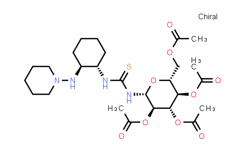 CAS No. 1471290-69-3, N-[(1S,2S)-2-(1-Piperidinylamino)cyclohexyl]-N'-(2,3,4,6-tetra-O-acetyl-β-D-glucopyranosyl)thiourea