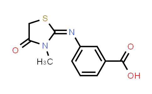 CAS No. 1478918-28-3, 3-[(3-Methyl-4-oxo-1,3-thiazolidin-2-ylidene)amino]benzoic acid