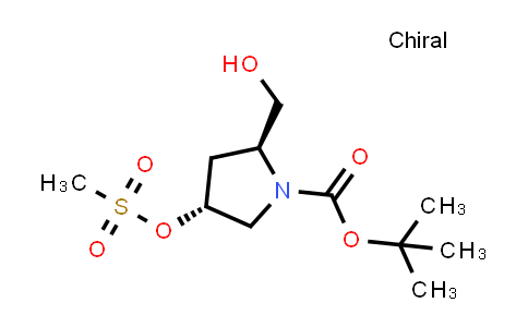 CAS No. 148017-07-6, tert-Butyl (2S,4R)-2-(hydroxymethyl)-4-(methanesulfonyloxy)pyrrolidine-1-carboxylate