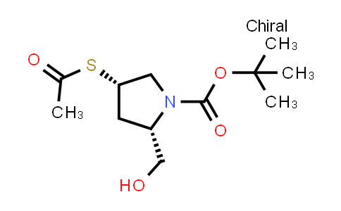 CAS No. 148017-42-9, tert-Butyl (2S,4S)-4-(acetylthio)-2-(hydroxymethyl)pyrrolidine-1-carboxylate