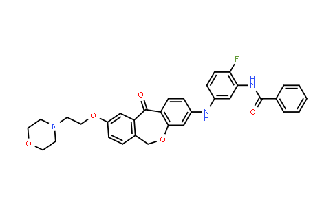 CAS No. 1482523-41-0, Benzamide, N-[5-[[6,11-dihydro-9-[2-(4-morpholinyl)ethoxy]-11-oxodibenz[b,e]oxepin-3-yl]amino]-2-fluorophenyl]-