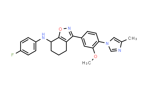 CAS No. 1485066-18-9, 1,2-Benzisoxazol-7-amine, N-(4-fluorophenyl)-4,5,6,7-tetrahydro-3-[3-methoxy-4-(4-methyl-1H-imidazol-1-yl)phenyl]-