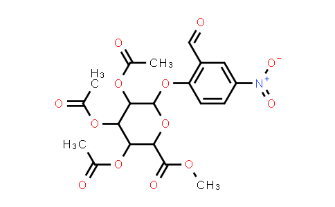 CAS No. 148579-83-3, 2-(2-Formyl-4-nitrophenoxy)-6-(methoxycarbonyl)tetrahydro-2H-pyran-3,4,5-triyl triacetate