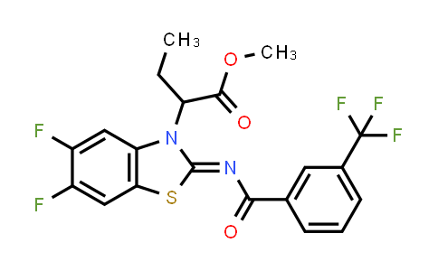 CAS No. 1491157-28-8, Methyl 2-(5,6-difluoro-2-((3-(trifluoromethyl)benzoyl)imino)benzo[d]thiazol-3(2H)-yl)butanoate