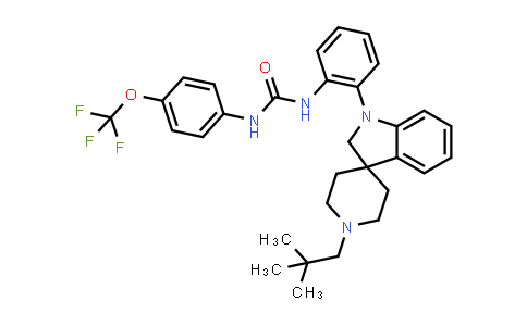 CAS No. 1491839-60-1, Urea, N-[2-[1'-(2,2-dimethylpropyl)-1,2-dihydrospiro[3H-indole-3,4'-piperidin]-1-yl]phenyl]-N'-[4-(trifluoromethoxy)phenyl]-