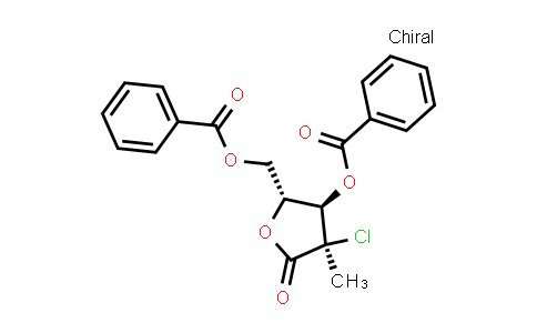 CAS No. 1496551-65-5, ((2R,3R,4R)-3-(benzoyloxy)-4-chloro-4-methyl-5-oxotetrahydrofuran-2-yl)methyl benzoate