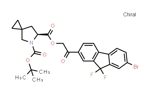 CAS No. 1499193-61-1, (S)-6-(2-(7-bromo-9,9-difluoro-9H-fluoren-2-yl)-2-oxoethyl) 5-tert-butyl 5-azaspiro[2.4]heptane-5,6-dicarboxylate