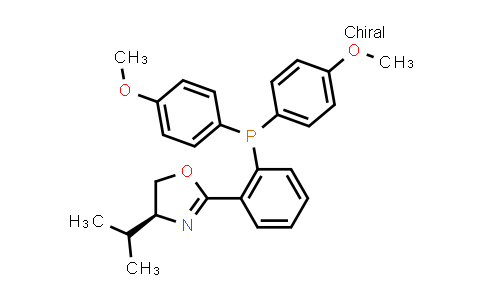 CAS No. 1501981-50-5, (S)-2-(2-(Bis(4-methoxyphenyl)phosphanyl)phenyl)-4-isopropyl-4,5-dihydrooxazole