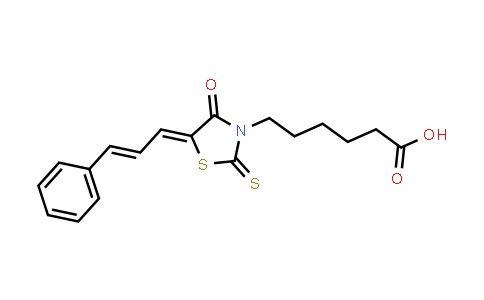 CAS No. 15059-29-7, 6-(4-Oxo-5-(3-phenylallylidene)-2-thioxothiazolidin-3-yl)hexanoic acid