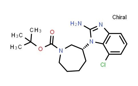 CAS No. 1508258-32-9, 1H-Azepine-1-carboxylic acid, 3-(2-amino-7-chloro-1H-benzimidazol-1-yl)hexahydro-, 1,1-dimethylethyl ester, (3R)-
