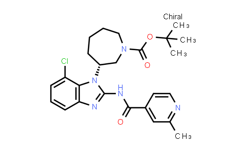 CAS No. 1508258-34-1, tert-Butyl (R)-3-(7-chloro-2-(2-methylisonicotinamido)-1H-benzo[d]imidazol-1-yl)azepane-1-carboxylate