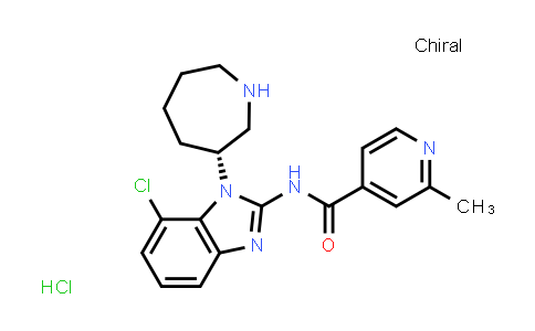 CAS No. 1508258-36-3, 4-Pyridinecarboxamide, N-[7-chloro-1-[(3R)-hexahydro-1H-azepin-3-yl]-1H-benzimidazol-2-yl]-2-methyl-, hydrochloride