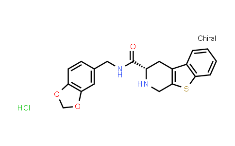 CAS No. 151227-62-2, [1]Benzothieno[2,3-c]pyridine-3-carboxamide, N-(1,3-benzodioxol-5-ylmethyl)-1,2,3,4-tetrahydro-, monohydrochloride, (S)-