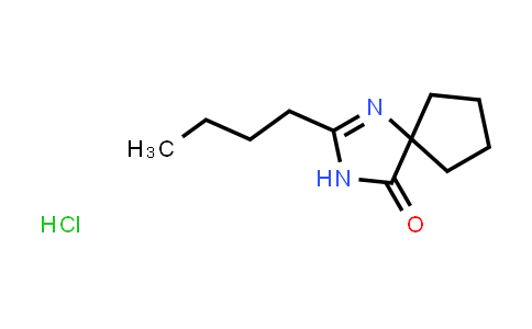 CAS No. 151257-01-1, 2-Butyl-1,3-diazaspiro[4.4]non-1-en-4-one hydrochloride