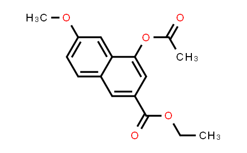 CAS No. 151502-73-7, 2-Naphthalenecarboxylic acid, 4-(acetyloxy)-6-methoxy-, ethyl ester
