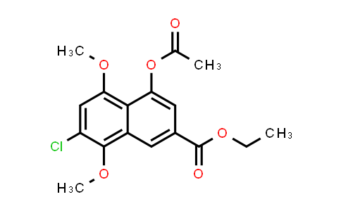 CAS No. 152039-03-7, 2-Naphthalenecarboxylic acid, 4-(acetyloxy)-7-chloro-5,8-dimethoxy-, ethyl ester