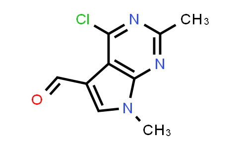 CAS No. 1523023-33-7, 4-Chloro-2,7-dimethyl-7H-pyrrolo[2,3-d]pyrimidine-5-carbaldehyde