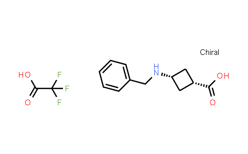 CAS No. 1523571-21-2, cis-3-(Benzylamino)cyclobutanecarboxylic acid compound with 2,2,2-trifluoroacetic acid (1:1)