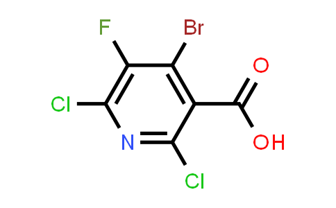 CAS No. 1526945-64-1, 4-Bromo-2,6-dichloro-5-fluoro-3-pyridinecarboxylic acid