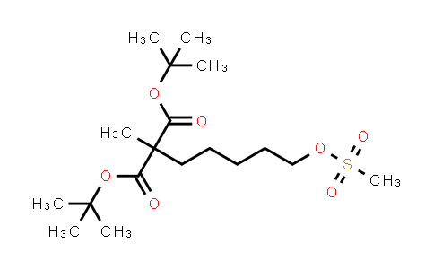 CAS No. 1528636-83-0, Propanedioic acid, 2-methyl-2-[5-[(methylsulfonyl)oxy]pentyl]-, 1,3-bis(1,1-dimethylethyl) ester