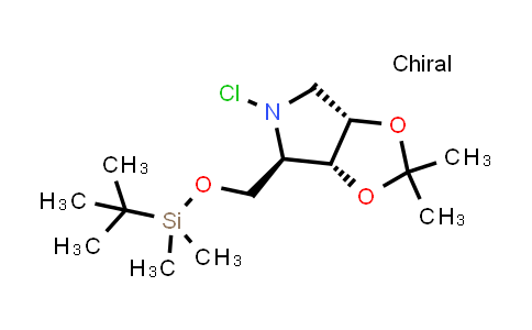 CAS No. 153172-32-8, 4H-1,3-Dioxolo[4,5-c]pyrrole, 5-chloro-4-[[[(1,1-dimethylethyl)dimethylsilyl]oxy]methyl]tetrahydro-2,2-dimethyl-, (3aR,4R,6aS)-