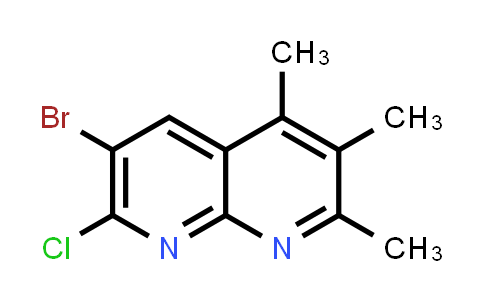 CAS No. 1554186-97-8, 6-Bromo-7-chloro-2,3,4-trimethyl-1,8-naphthyridine