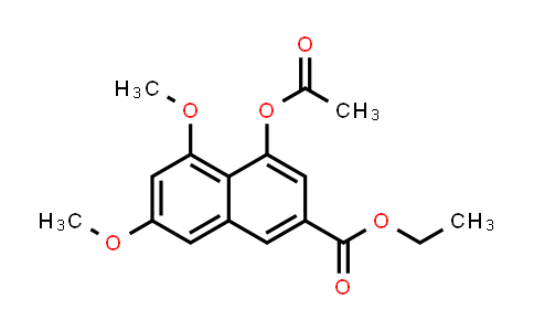 CAS No. 155816-92-5, 2-Naphthalenecarboxylic acid, 4-(acetyloxy)-5,7-dimethoxy-, ethyl ester