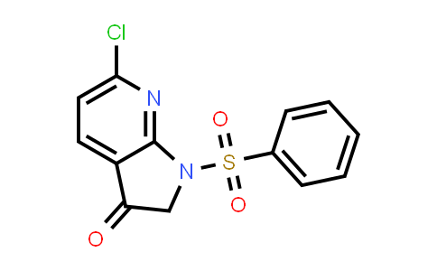 CAS No. 155818-92-1, 3H-Pyrrolo[2,3-b]pyridin-3-one, 6-chloro-1,2-dihydro-1-(phenylsulfonyl)-