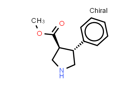 CAS No. 156469-70-4, 3-Pyrrolidinecarboxylic acid, 4-phenyl-, methyl ester, trans-(±)-