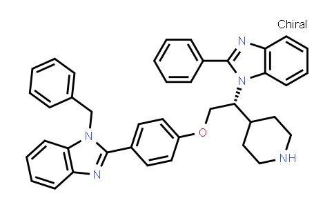 CAS No. 1565836-12-5, 2-[4-[(2R)-2-(2-Phenyl-1H-benzimidazol-1-yl)-2-(4-piperidinyl)ethoxy]phenyl]-1-(phenylmethyl)-1H-benzimidazole
