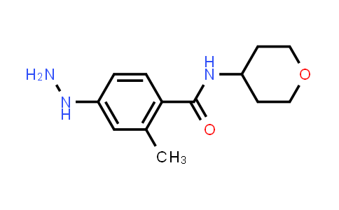 CAS No. 1566009-27-5, 4-Hydrazinyl-2-methyl-N-(tetrahydro-2H-pyran-4-yl)benzamide