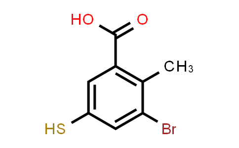 CAS No. 1566672-01-2, 3-Bromo-5-mercapto-2-methylbenzoic acid