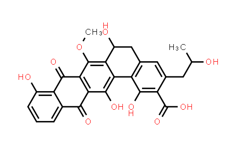 CAS No. 157110-24-2, Benzo[a]naphthacene-2-carboxylic acid, 5,6,8,13-tetrahydro-1,6,9,14-tetrahydroxy-3-(2-hydroxypropyl)-7-methoxy-8,13-dioxo-