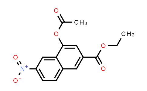 CAS No. 157188-17-5, 2-Naphthalenecarboxylic acid, 4-(acetyloxy)-6-nitro-, ethyl ester