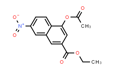 CAS No. 157188-19-7, 2-Naphthalenecarboxylic acid, 4-(acetyloxy)-7-nitro-, ethyl ester