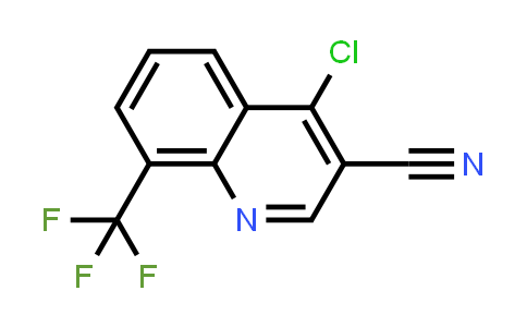 CAS No. 157301-82-1, 3-Quinolinecarbonitrile, 4-chloro-8-(trifluoromethyl)-
