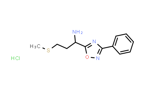 CAS No. 1573547-96-2, 3-(Methylthio)-1-(3-phenyl-1,2,4-oxadiazol-5-yl)propan-1-amine hydrochloride